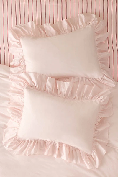 Elaine Ruffle Cotton Percale Sham Set