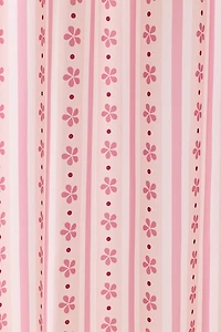 Stripes & Flowers Patterned Shower Curtain