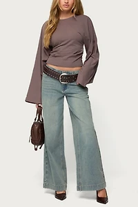 Edikted Saffie No Waistaband Low Rise Baggy Jean