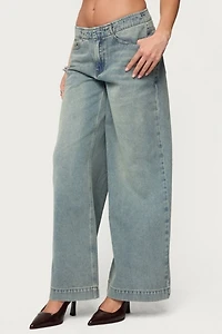 Edikted Saffie No Waistaband Low Rise Baggy Jean