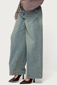 Edikted Saffie No Waistaband Low Rise Baggy Jean