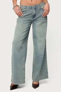 Edikted Saffie No Waistaband Low Rise Baggy Jean