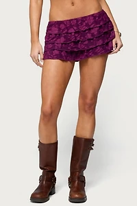 Edikted Keyla Ruffled Textured Micro Skort