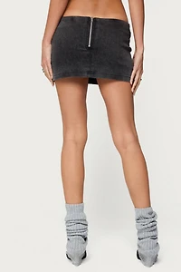 Edikted Lace Up Stretchy Denim Mini Skort