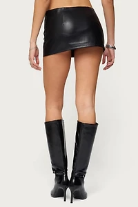 Edikted Viki Faux Leather Mini Skort