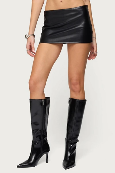 Edikted Viki Faux Leather Mini Skort