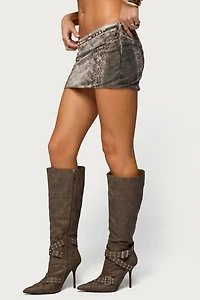 Edikted Teresa Printed Mesh Mini Skirt