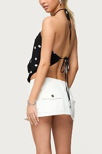 Edikted Petite Mckinley Denim Mini Skirt