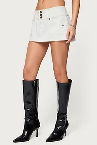 Edikted Petite Mckinley Denim Mini Skirt