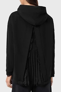 AllSaints Nia Lace Detail Relaxed Hoodie Sweatshirt