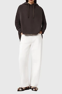 AllSaints Nia Lace Detail Relaxed Hoodie Sweatshirt