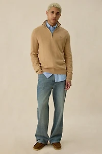 Polo Ralph Lauren Mesh Knit Cotton Quarter Zip Sweater