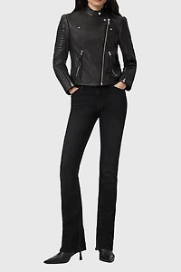 AllSaints Raul Black Leather Biker Jacket