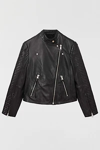 AllSaints Raul Black Leather Biker Jacket