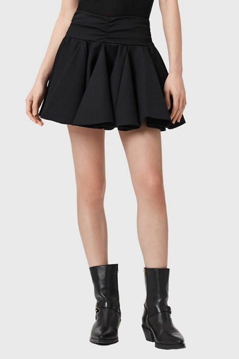 AllSaints Tulip Ponte Godet Mini Skirt