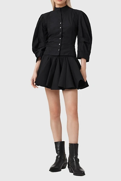 AllSaints Tulip Ponte Godet Mini Skirt