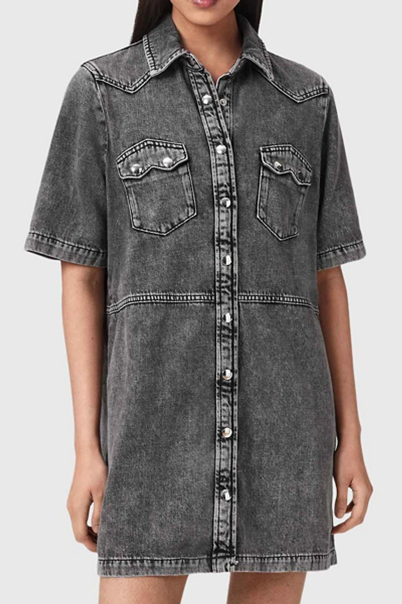 AllSaints Rock Denim Mini Dress