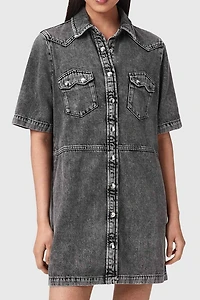 AllSaints Rock Denim Mini Dress
