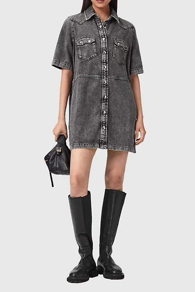 AllSaints Rock Denim Mini Dress