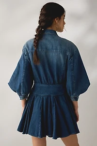 AllSaints Arlow Fit-And-Flare Denim Mini Dress