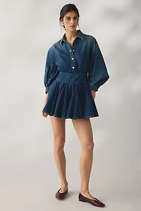 AllSaints Arlow Fit-And-Flare Denim Mini Dress