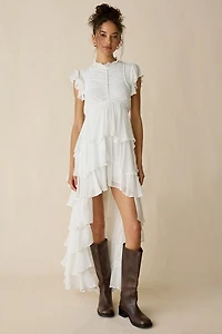 AllSaints Shaela Tiered Ruffle High-Low Maxi Dress