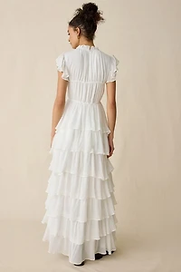 AllSaints Shaela Tiered Ruffle High-Low Maxi Dress