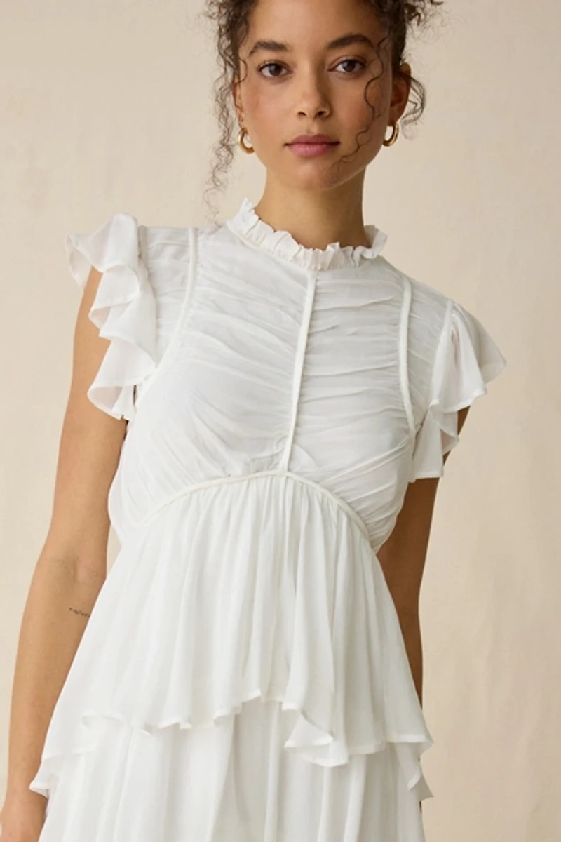 AllSaints Shaela Tiered Ruffle High-Low Maxi Dress