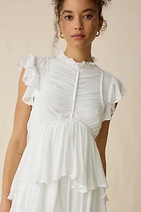 AllSaints Shaela Tiered Ruffle High-Low Maxi Dress