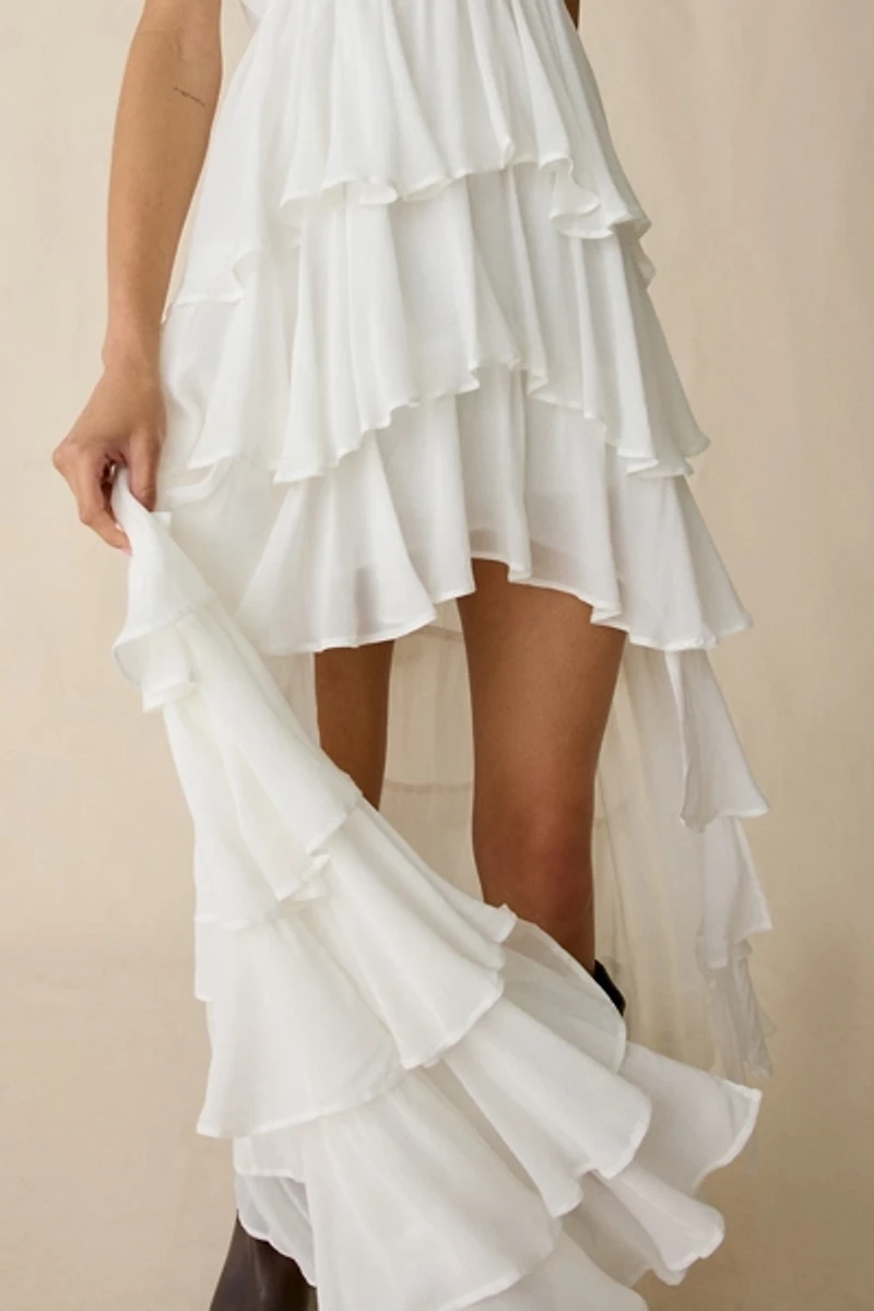 AllSaints Shaela Tiered Ruffle High-Low Maxi Dress