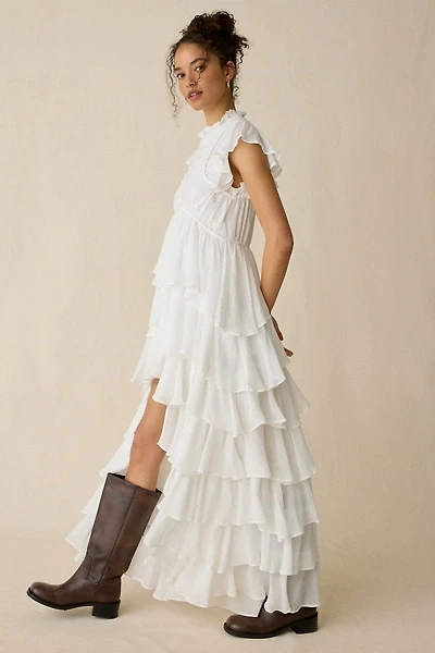 AllSaints Shaela Tiered Ruffle High-Low Maxi Dress