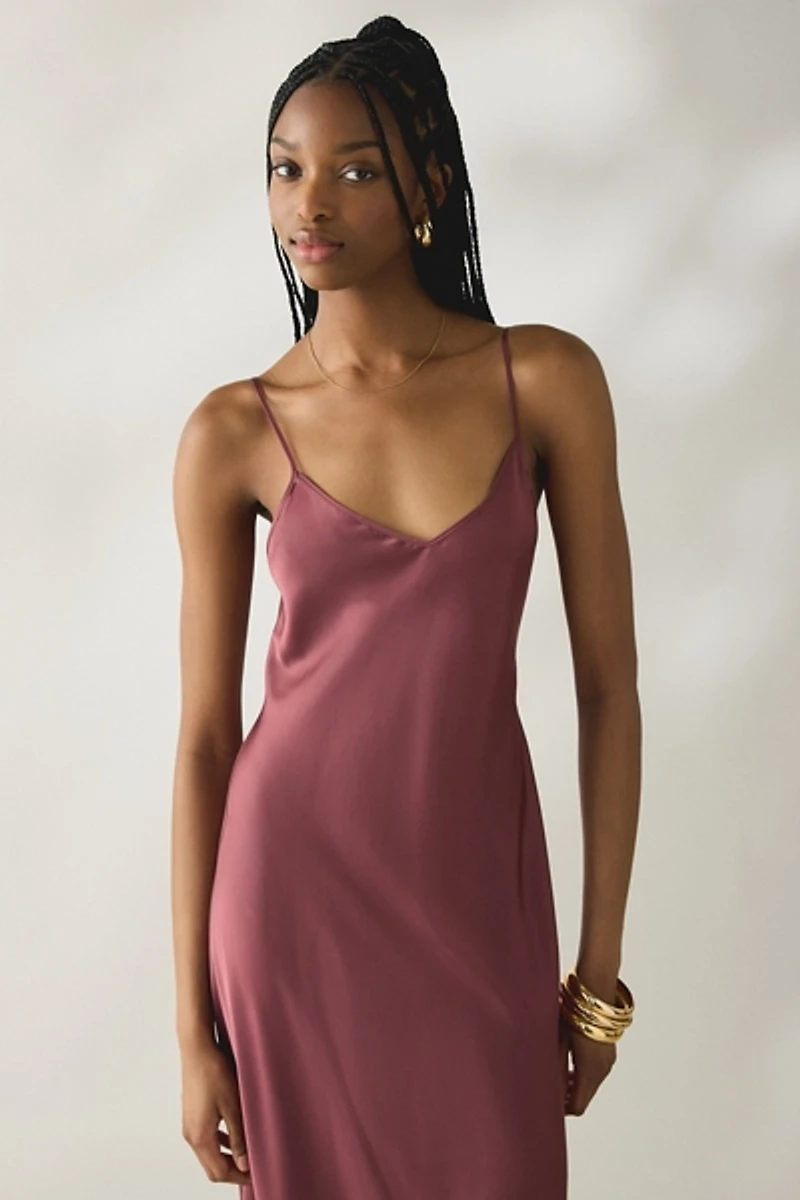 AllSaints Bryony Satin Slip Maxi Dress