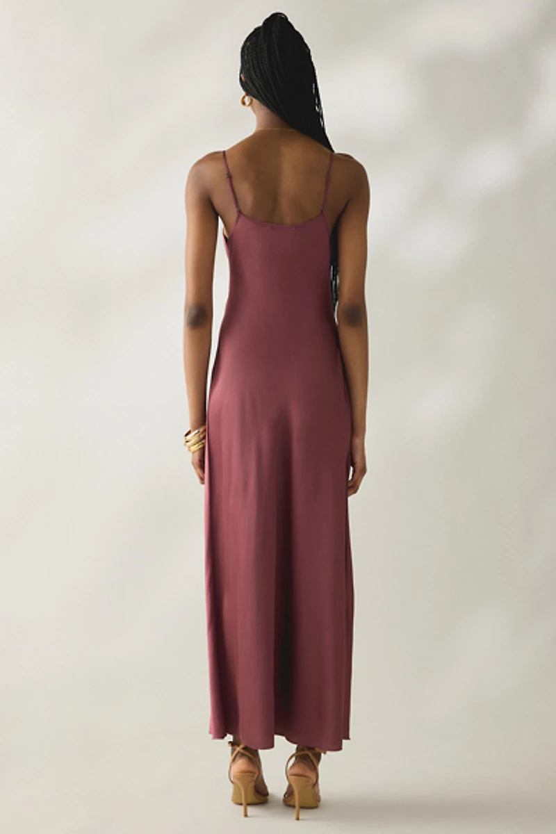 AllSaints Bryony Satin Slip Maxi Dress