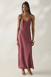 AllSaints Bryony Satin Slip Maxi Dress