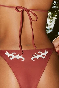 BĀBEN Tamara Western Applique Side-Tie Bikini Bottoms