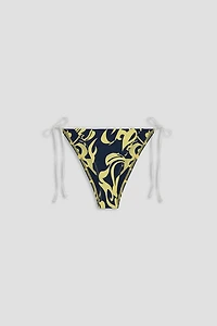 Roxy X Miaou Kauai Navy + Lemonade Tie-Side Bikini Bottoms