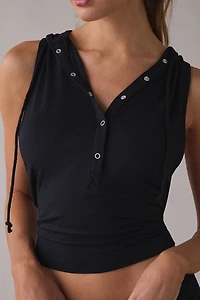 Out From Under Stormy Hooded Henley Muscle Tank Top