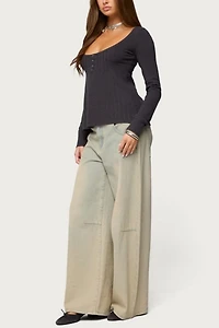 Edikted Jaylah Cable Knit Babydoll Top