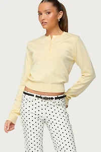 Edikted Yolana Henley Light Knit Sweater