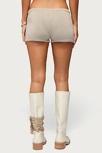 Edikted Nicca Iridescent Knit Shorts