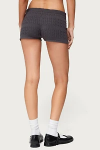 Edikted Nella Cable Knit Shorts