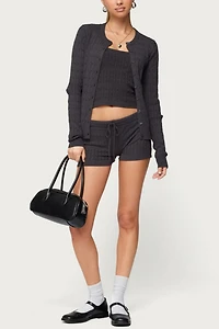 Edikted Nella Cable Knit Shorts