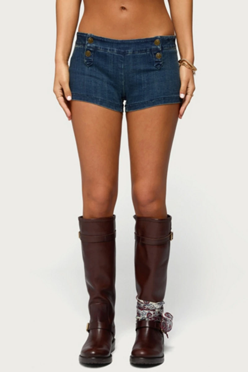 Edikted Sashe Stretchy Denim Shorts