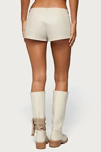 Edikted Wilde Lace Up Faux Leather Shorts