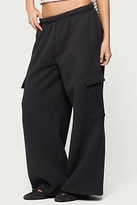 Edikted Petite Wide Leg Cargo Sweatpants