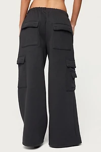 Edikted Petite Wide Leg Cargo Sweatpants