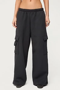 Edikted Petite Wide Leg Cargo Sweatpants
