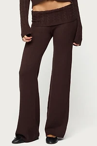 Edikted Lula Cable Knit Foldover Pants