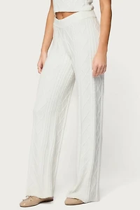 Edikted Louise Straight Leg Cable Knit Pants