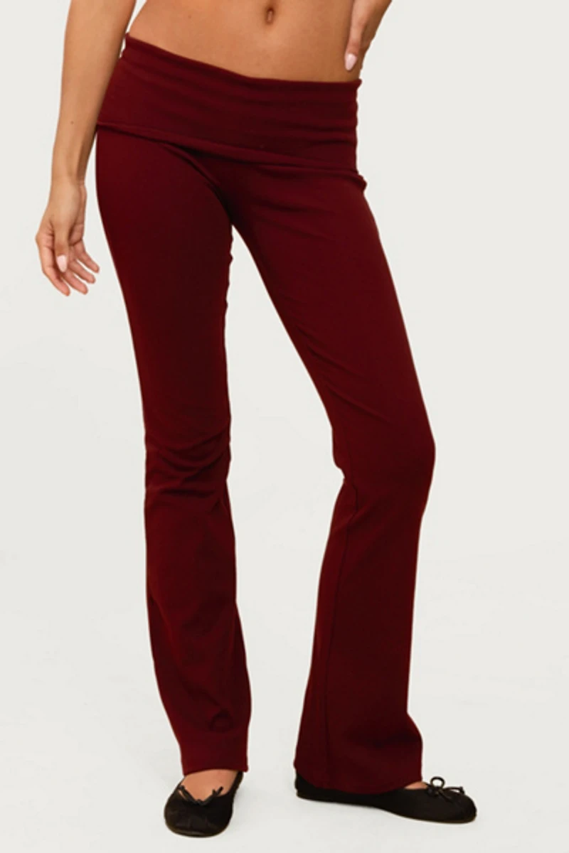 Edikted Ivanne Foldover Flared Pants